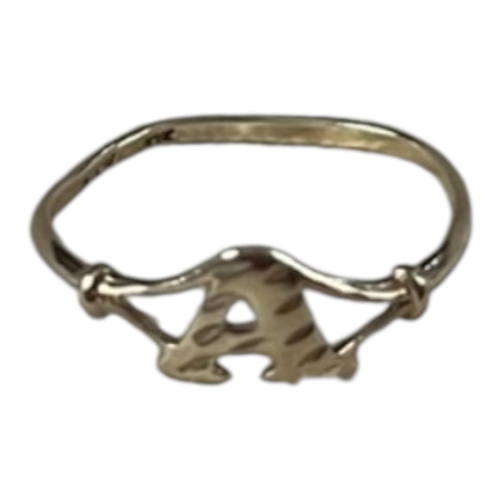 Yellow Gold ring ladies A monogram ring 10k